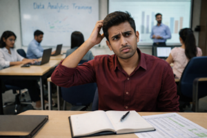 Students attending a data analytics course in Coimbatore with practical projects and certification at Venster School