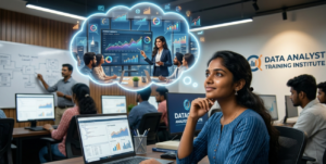 A college student planning their 3 month Data Analytics Course With Placement schedule on a laptop.